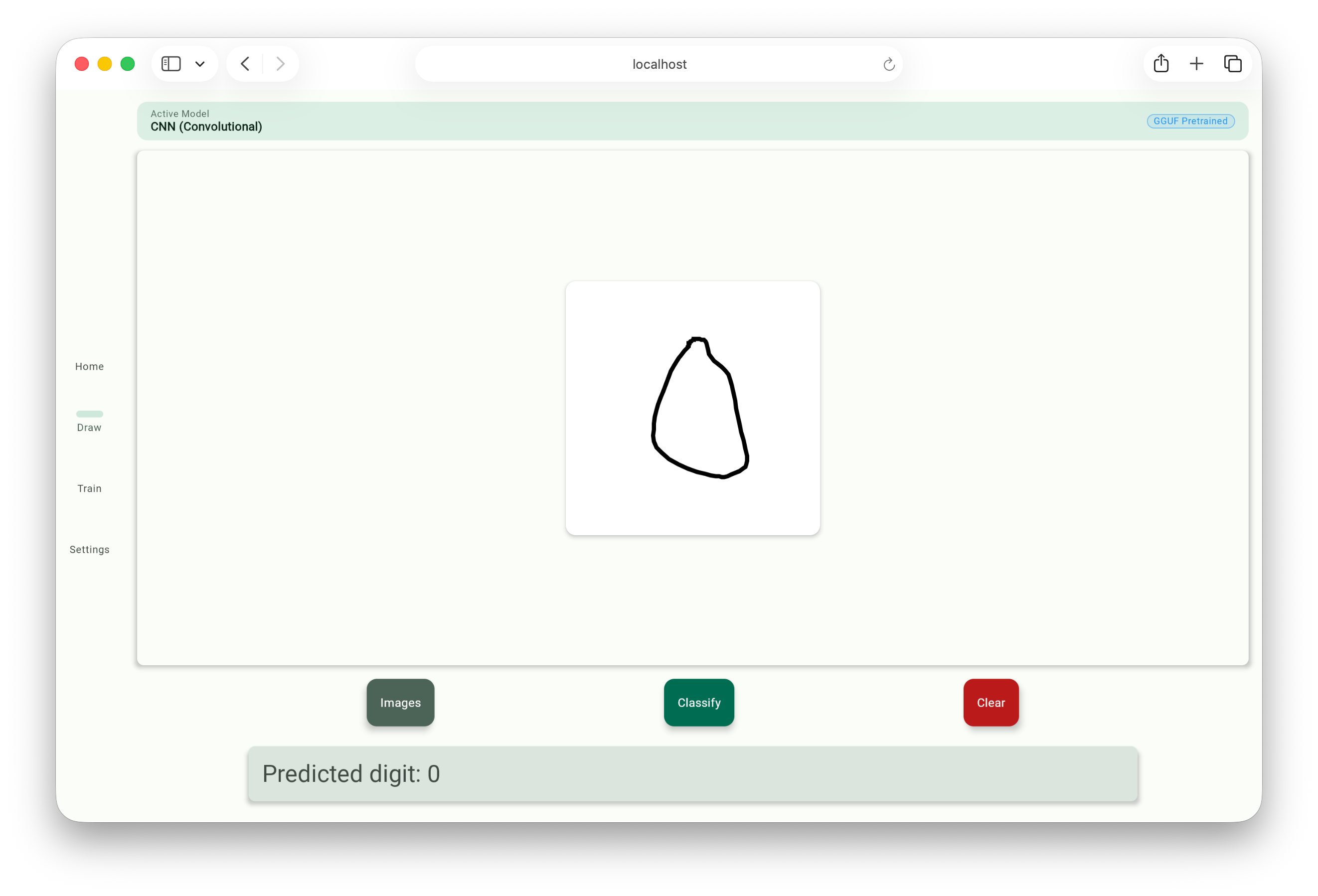 Screenshot of MNIST Demo